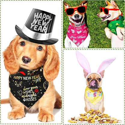 Weewooday 9 Pcs Holiday Dog Bandanas St' Patrick's Day Easter Bandanas Birthday - Image 5
