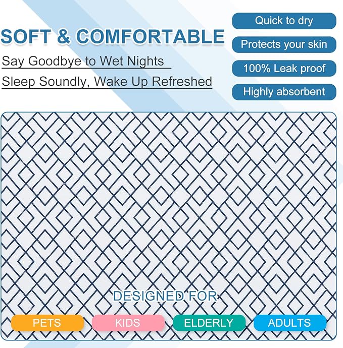 OUTCREATOR® Washable Bed Pads 34" x 56", Incontinence Mattress Protector - Image 5