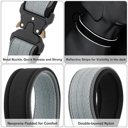 Plutus Pet Tactical Dog Collar, Reflective, Adjustable Heavy Duty Dog Collar - Image 4