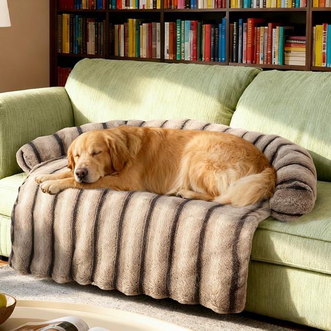 Large Dog Couch Bed, Fluffy Washable Couch Protector by WATANIYAPET