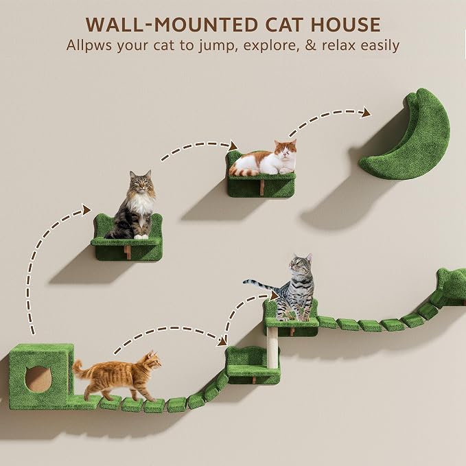 13-in-1 Cat Wall Shelves, Wall Mounted Cats Furniture Set - Image 5