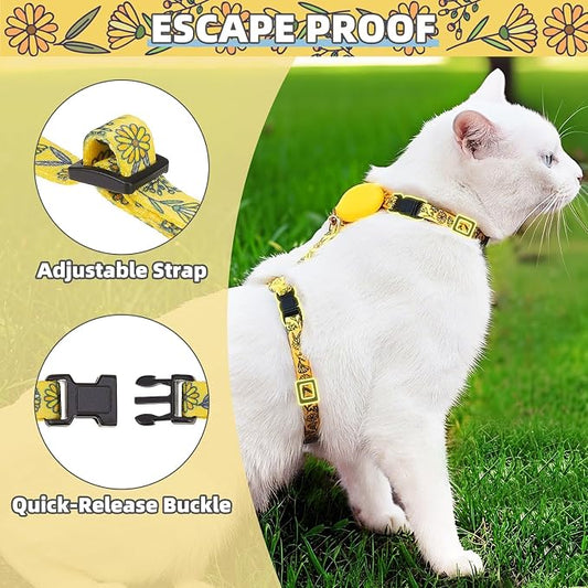 PUPTECK Adjustable Cat Harness and Leash Set Escape Proof Kitten Strap Collar - Image 2