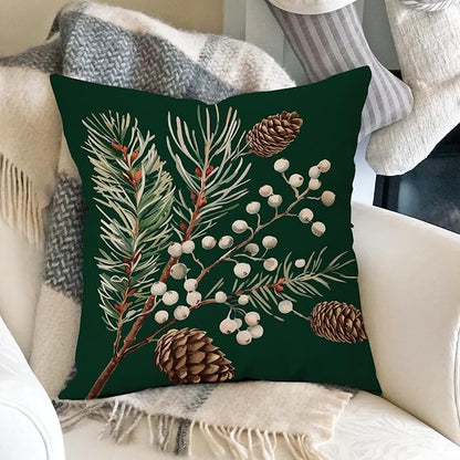 Fahrendom Winter Vibes Green Decorative Throw Pillow Covers 18 x 18 Set of 4 - Image 5
