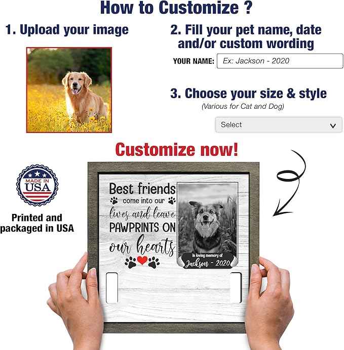 Customized Pet Sympathy Gifts Deceased Pet Picture Frame Losing A Dog Home Wall - Image 2
