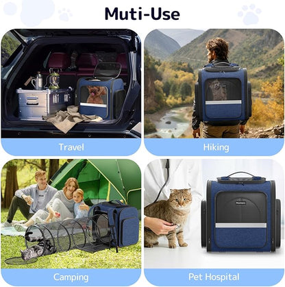 Cat Carrier Backpack with Detachable Play Tunnel, 2 in 1 Cat Tunnel Backpack - Image 6