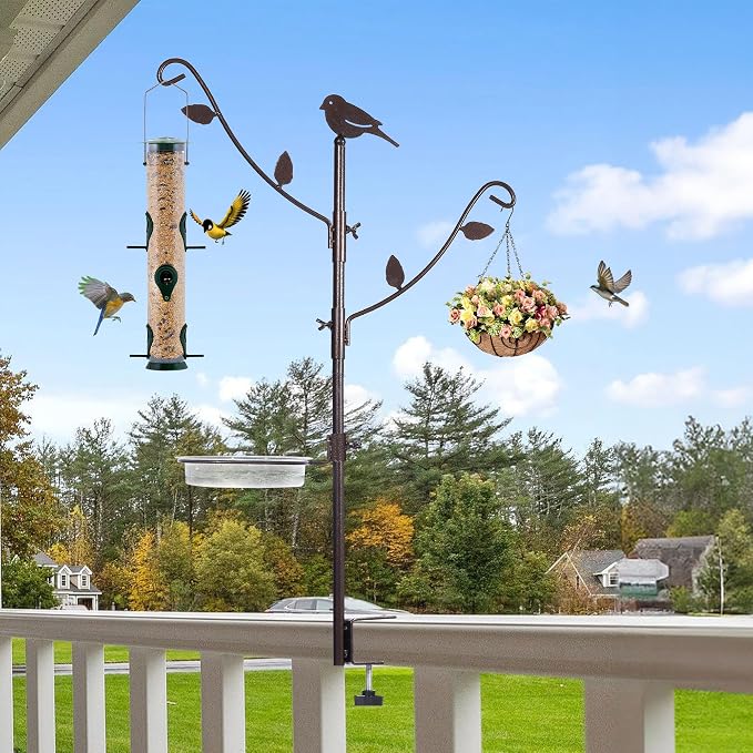 Deck Bird Feeder Pole Porch Multi-Hooks Hanging Kit - Image 5