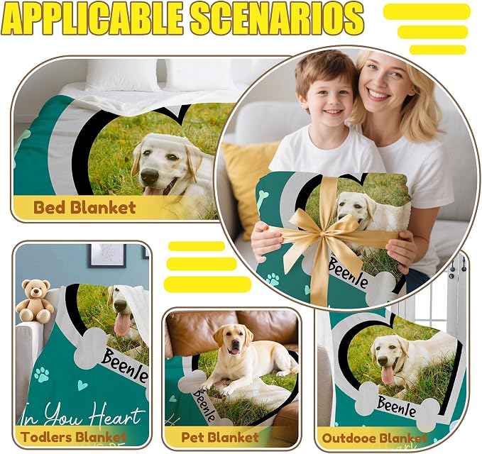 Personalized Paw Print Dog Blanket - Image 6