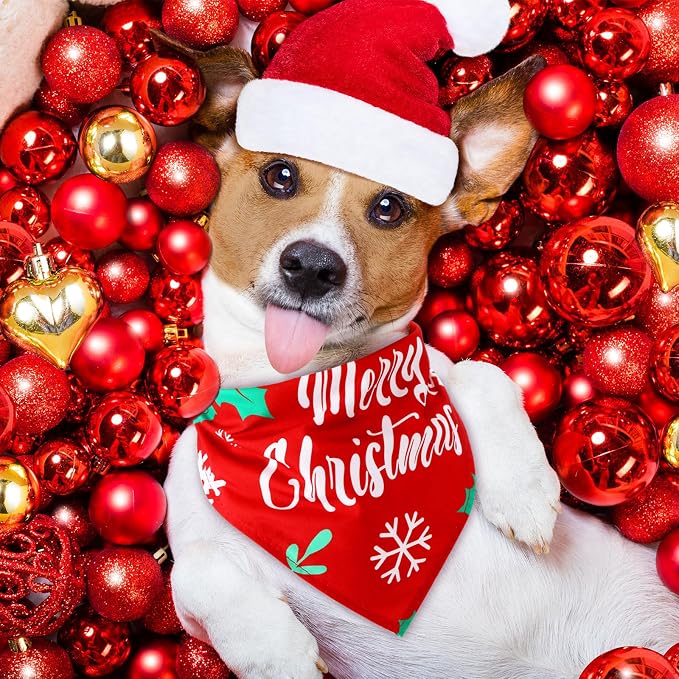 Abbylike 50 Pcs Christmas Dog Bandanas Bulk Xmas Bandanas - Image 2