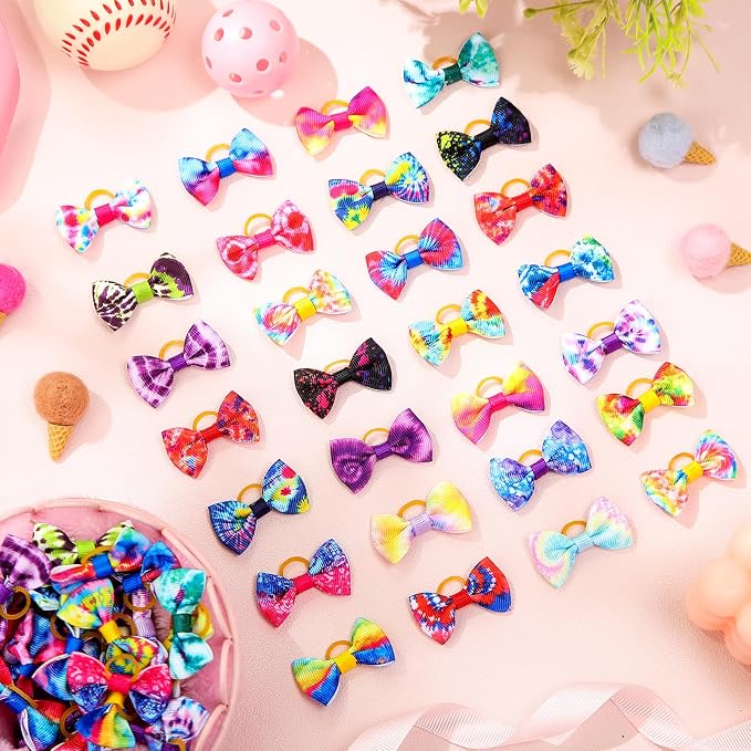 60 Pcs Cute Puppy Dog Hair Bows Small Bowknot Hair Bows - Image 6