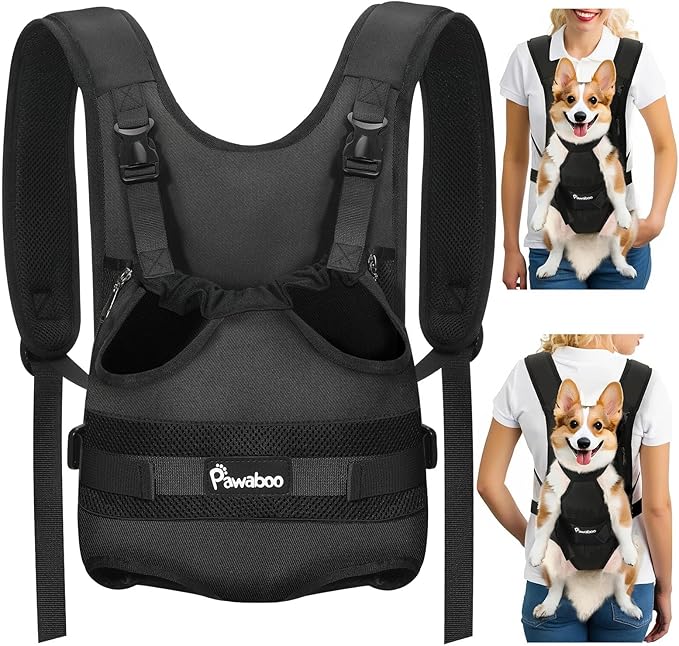 Pawaboo Pet Dog Front Carrier Backpacks, Legs Out Pet Carrier Backpack by Pawaboo