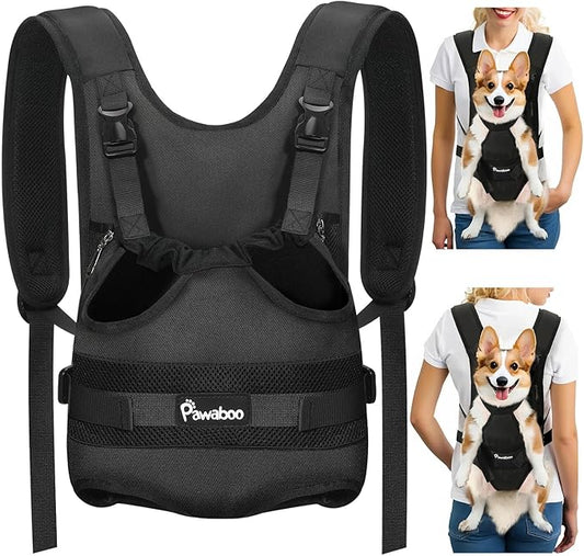 Pawaboo Pet Dog Front Carrier Backpacks, Legs Out Pet Carrier Backpack by Pawaboo