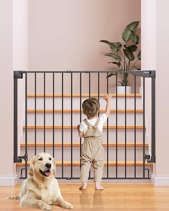 Cumbor 34" Extra Tall No Bottom Bar Baby Gate by Cumbor