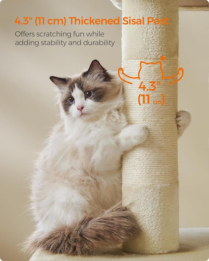 Feandrea Cat Tree, 40.6-Inch Cat Tower, Plush Condo - Image 5