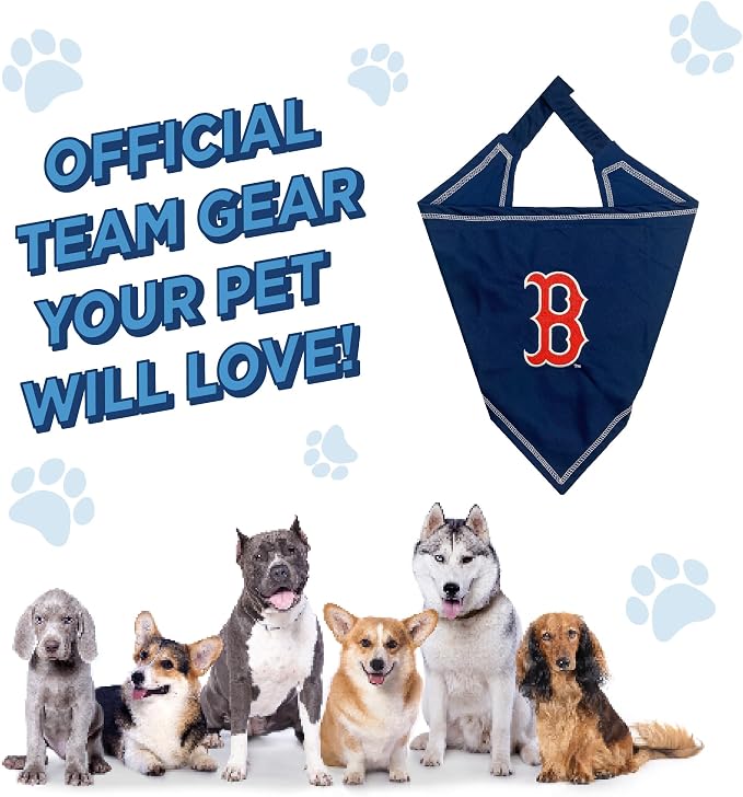 Pets First MLB Boston RED SOX TIE Bandana, Large/X-Large. Dog Bandana Scarf Bib - Image 6