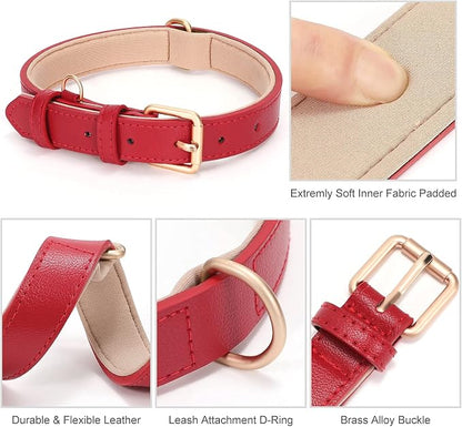 WHIPPY Leather Dog Collar for Small Medium Large Dog Adjustable Soft Breathable - Image 5
