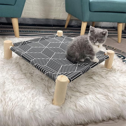 Pozico Cat/Dog Bed Hammock Cat Bed, Wooden Dog Elevated Indoor Outdoor Beds - Image 6