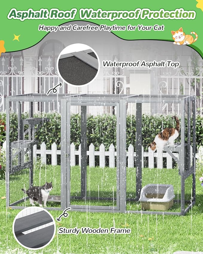 Catio Outdoor Cat Enclosure, Wooden Large Catios - Image 3