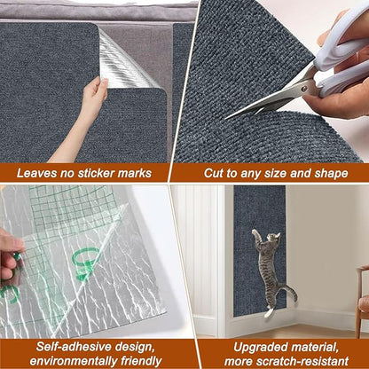 Cat Scratch Mat, 118.5"x15.9" Trimmable Self-Adhesive Cats Scratch Carpet - Image 6