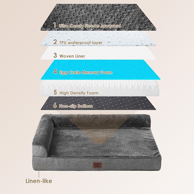 EHEYCIGA Extra Large Dog Bed Othorpedic, Memory Foam XL Dog Bed - Image 5