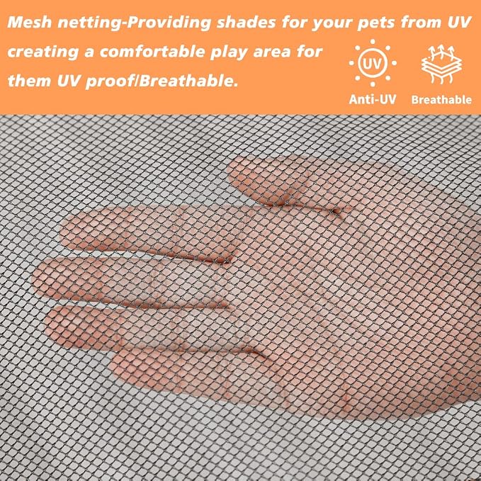 PJYuCien Dog Playpen Mesh Top Cover, Fits 24 Inch 8 Panels Regular Octagon - Image 4