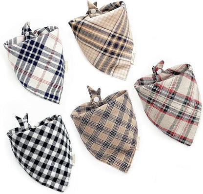 Fall 5PCS Dog Bandanas with Button by Unknown