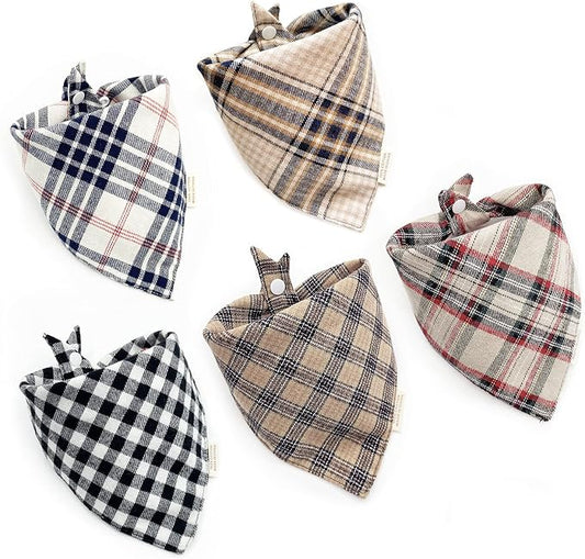 Fall 5PCS Dog Bandanas with Button by Unknown