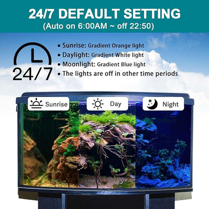 hygger 24/7 Mode Submersible Aquarium LED Light, Full Spectrum Hidden Fish Tank - Image 3