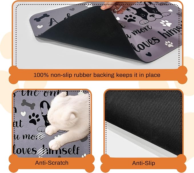 Pet Feeding Mat for Floors Waterproof Dog Mat for Food and Water Absorbent - Image 3