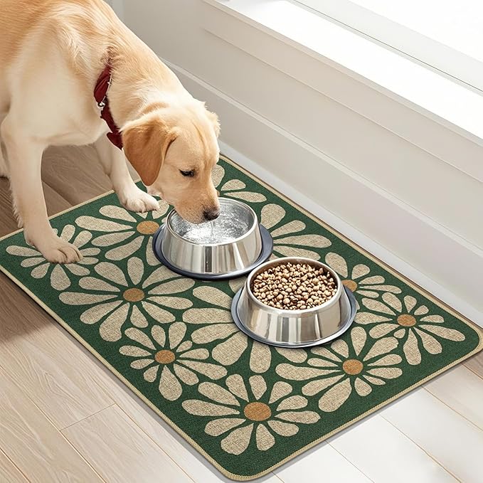 SHIYUE Dog Food Mats for Floors, Absorbent Cat Bowl for Food and Water - Image 6