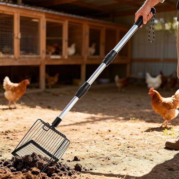 Cat Litter Scoop with Extendable Long Handle, 22.2"-42.5" No Bending Back Metal - Image 7