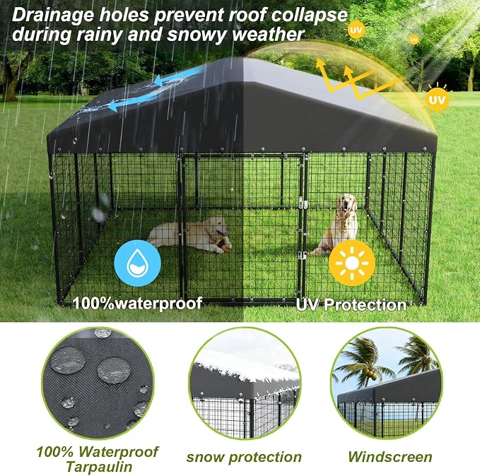 Gotland Dog Kennel Outdoor 10 x10 x6 FT, Dog Cage Outdoor - Image 5