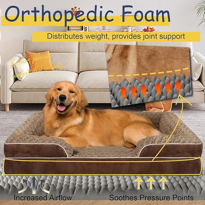 Orthopedic Dog Bed for Large Medium Sized, Washable Memory Foam Large Dog Bed - Image 2