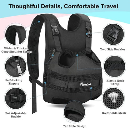 Pawaboo Pet Dog Front Carrier Backpacks, Legs Out Pet Carrier Backpack - Image 2