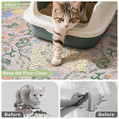 Bienbee Cat Litter Mat, Urine and Water Proof, Bean-Green M - Image 2