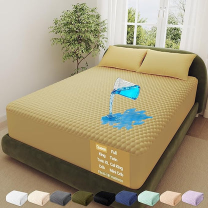 OhGeni 100% Waterproof Mattress Protector, Queen Size Mattress Soft Pad by OhGeni