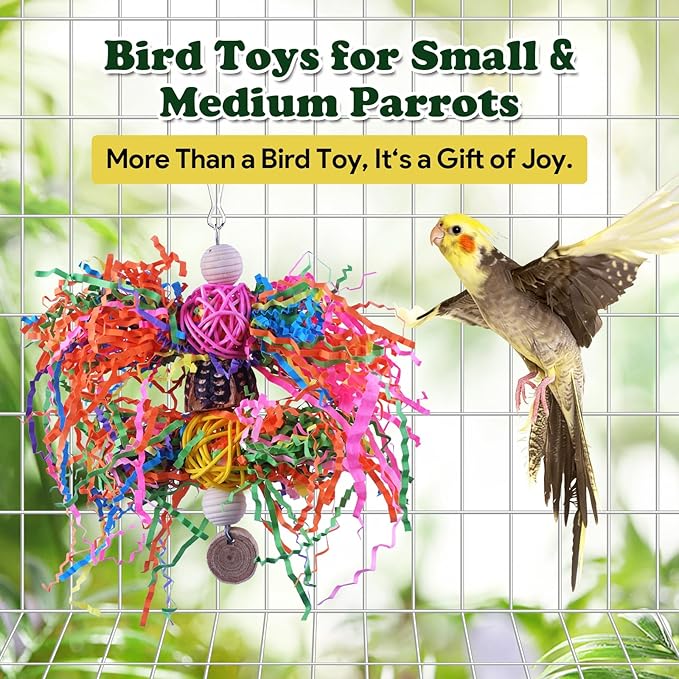 Bird Toys, Parakeet Foraging Toy, Hanging Chewing Toy, Bird Cage Accessories – - Image 2