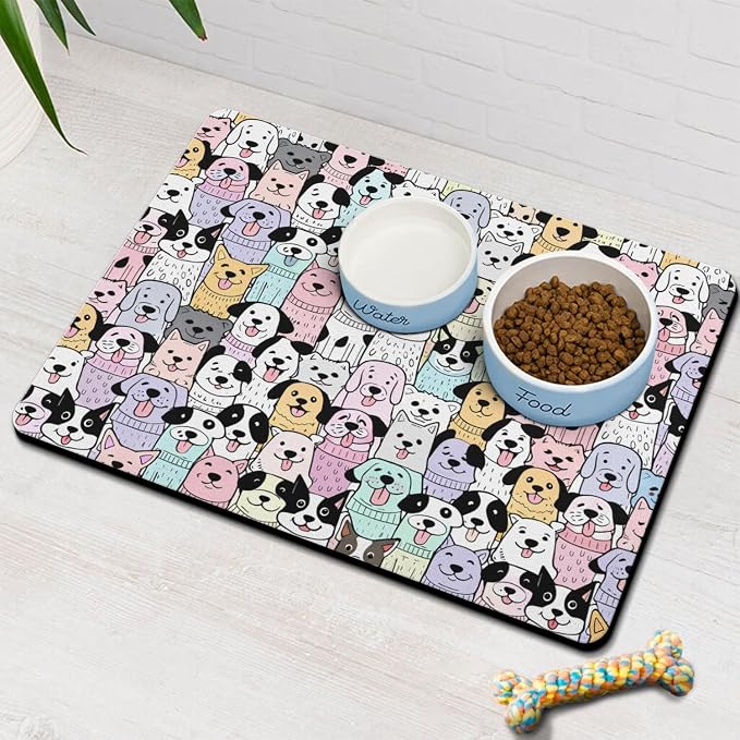 Pet Feeding Mat for Floors Waterproof Dog Mat for Food and Water Absorbent - Image 8