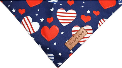 Realeaf 4th of July Dog Bandanas 2 Pack, Reversible American Flag Pet Scarf - Image 4