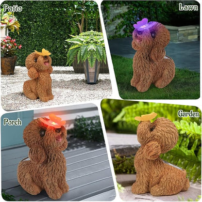 Dog Statues Outdoor Decor, Solar Lights Outdoor Statue Garden Decorations Solar - Image 3