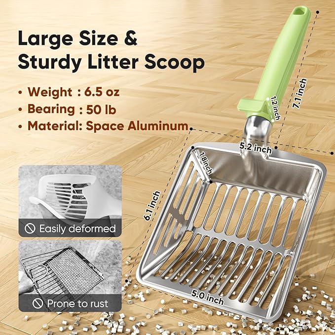 Metal Cat Litter Scoop, Large Cat Scooper - Image 2