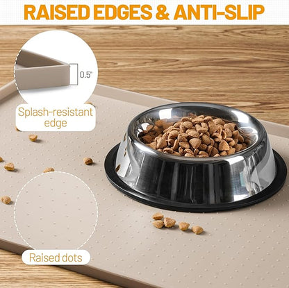 Hubulk Dog Feeding Mat, 100% Waterproof Food Grade Silicone Pet Food and Water - Image 3