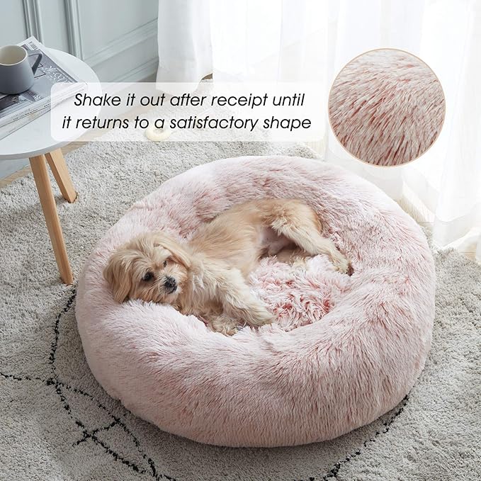 WESTERN HOME WH Calming Dog & Cat Bed, Anti-Anxiety Donut Cuddler Warming Cozy - Image 2