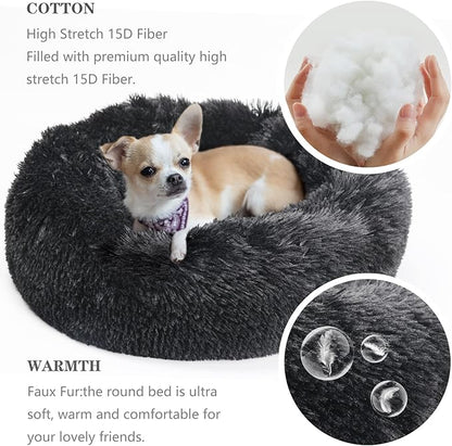 nononfish Puppy Beds for Small Dogs Washable 19" Black Calming and Anxiety Pet - Image 4