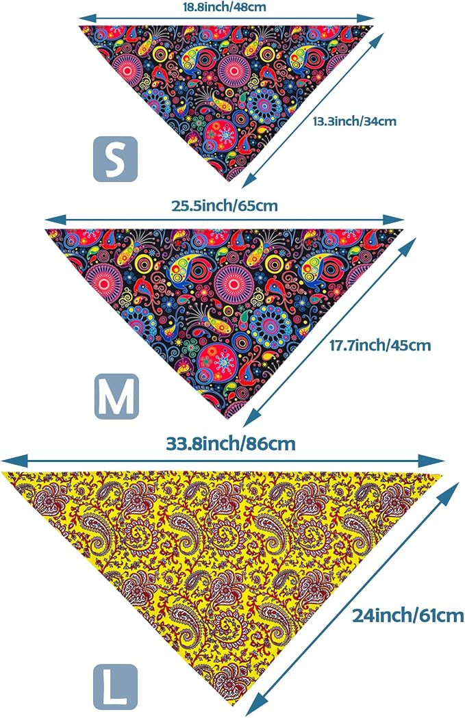 30 Pcs Paisley Bandanas for Dog Polyester Print One Side Bandana Bulk for Small - Image 7