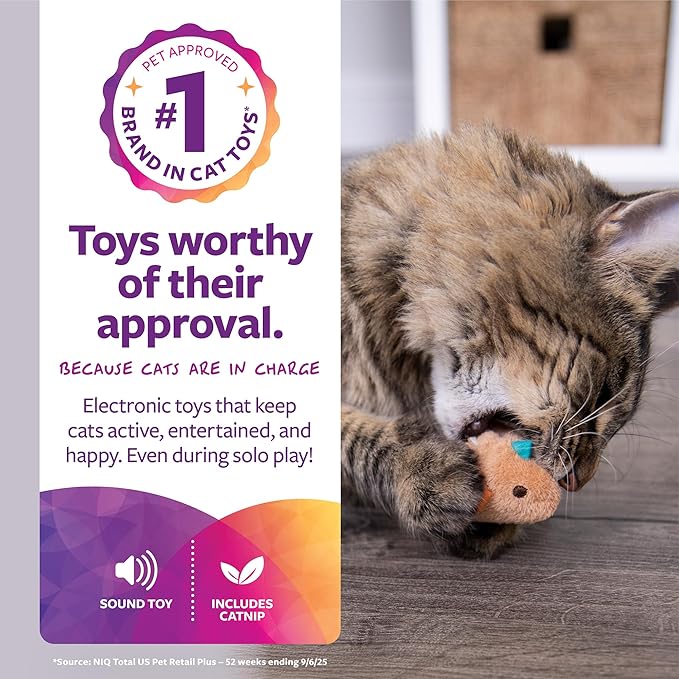 SmartyKat Chickadee Chirp Electronic Sound Cat Toy, Contains Catnip, Battery - Image 2
