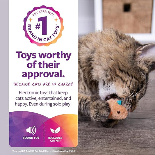 SmartyKat Chickadee Chirp Electronic Sound Cat Toy, Contains Catnip, Battery - Image 2