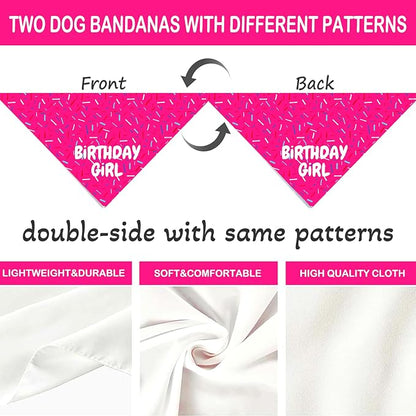 Birthday Girl Dog Bandanas 1 Pack, Pet Scarves HBD Bandanas - Image 8