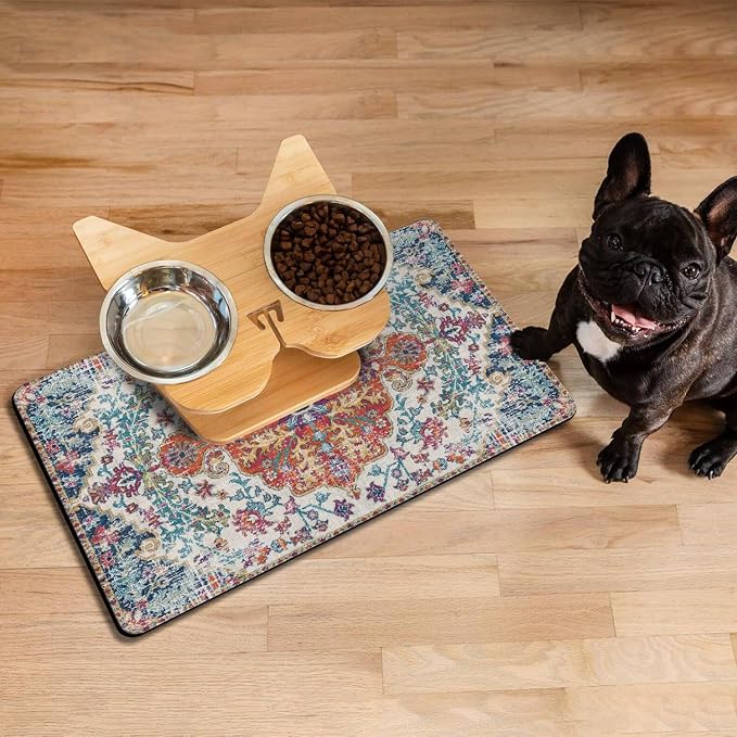 Pet Feeding Mat for Floors Waterproof Dog Mat for Food and Water Absorbent - Image 3
