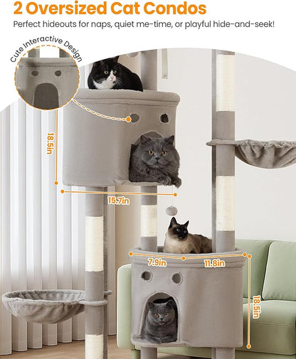 Extra Large Cat Tree, 84 Inch XXL Giant Cat Tower - Image 3