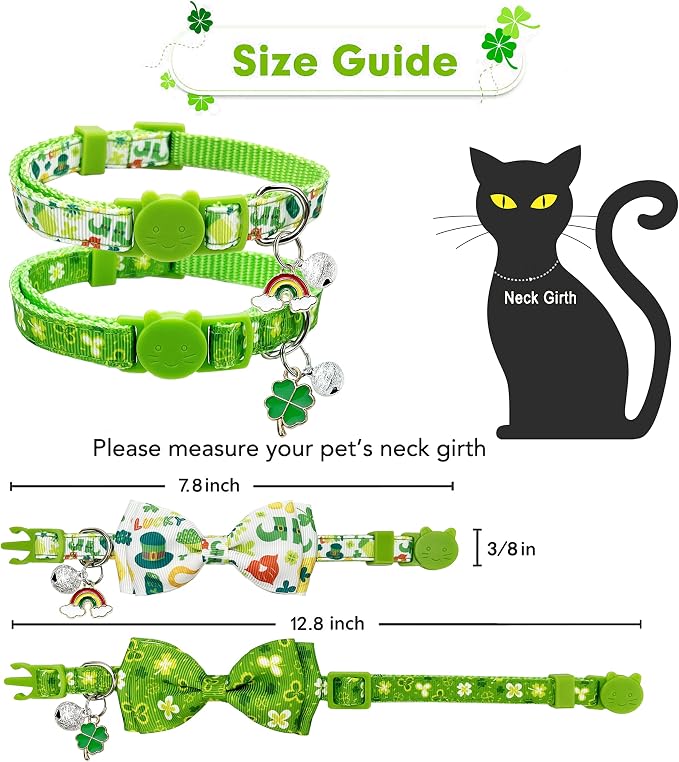 2 Pack St. Patrick Day Cat Collar - Image 3